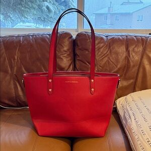 Poppy and Peonies Go Getter Tote in Red